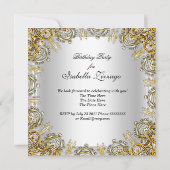 Masquerade Gold Mask Birthday Party Kaart (Achterkant)