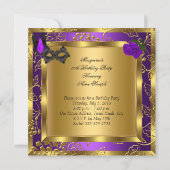 Masquerade Gold Paars Black Glitter High Heels Kaart (Achterkant)