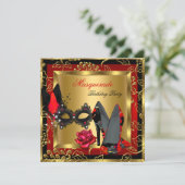 Masquerade Gold Red Black met hoge hoogte Masker-R Kaart (Staand voorkant)