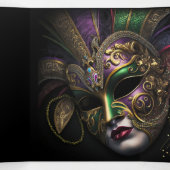 Masquerade Gouden Sterren Quinceanera Feestuitnodi Drieluik Uitnodiging (Binnenkant midden)