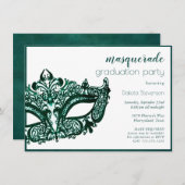 Masquerade Groen Masker | Levendige Emerald Afstud Kaart (Voorkant / Achterkant)