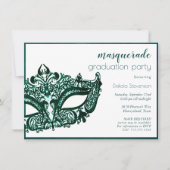 Masquerade Groen Masker | Levendige Emerald Afstud Kaart (Voorkant)