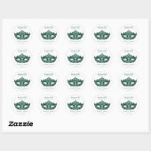 Masquerade Groen Masker | Levendige Emerald Custom Ronde Sticker (Vel)