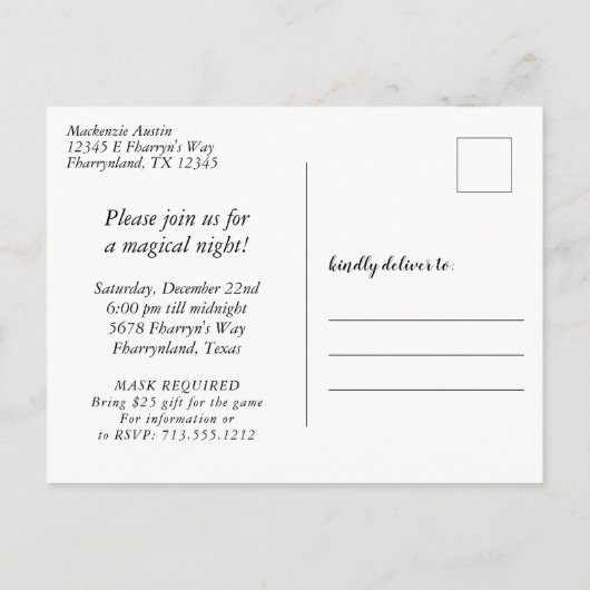 Masquerade Groen Masker | Mardi Gras Kerstfeest Uitnodiging Briefkaart (Achterkant)