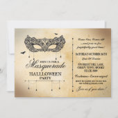 Masquerade Halloween Party Invite gothic Mask Ball Kaart (Voorkant)