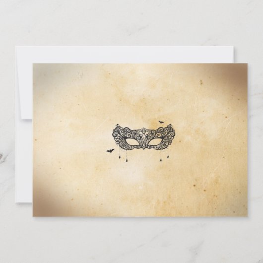Masquerade Halloween Party Invite gothic Mask Ball Kaart (Achterkant)