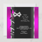 Masquerade Hi Heels Pink Black Champagne Party 3d Kaart (Achterkant)