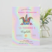 Masquerade Holographic Birthday Kaart (Staand voorkant)