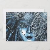 Masquerade Ice Ball Winter Sneeuwvlok Uitnodiginge Kaart (Achterkant)