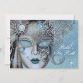 Masquerade IJ Bal Winter Sneeuwvlok Uitnodigingen (Achterkant)