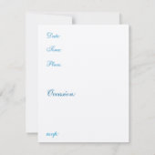 Masquerade in Blauwgroen Opslaan Datum Save The Date (Achterkant)