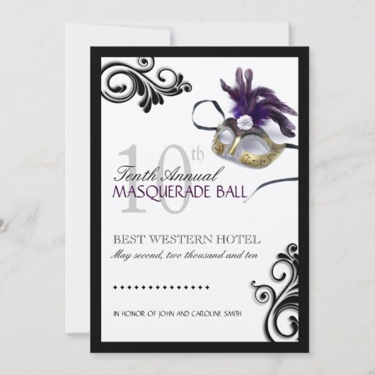 Masquerade Invitation Kaart (Voorkant)