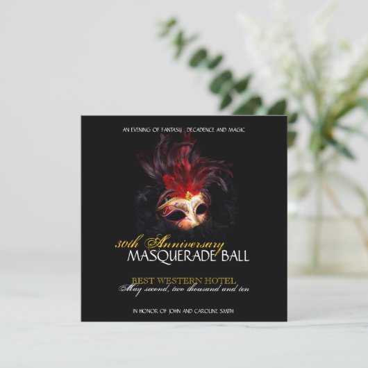 Masquerade Invitation Kaart (Staand voorkant)