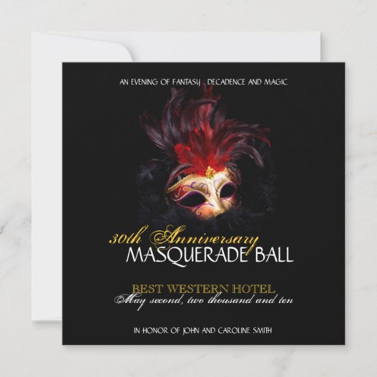 Masquerade Invitation Kaart (Voorkant)