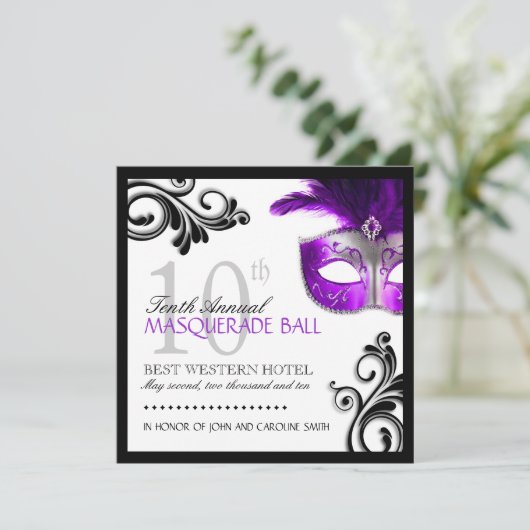 Masquerade Invitation Kaart (Staand voorkant)