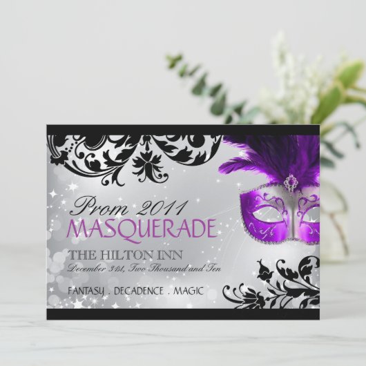 Masquerade Invitation Kaart (Staand voorkant)