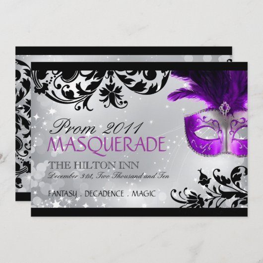 Masquerade Invitation Kaart (Voorkant / Achterkant)