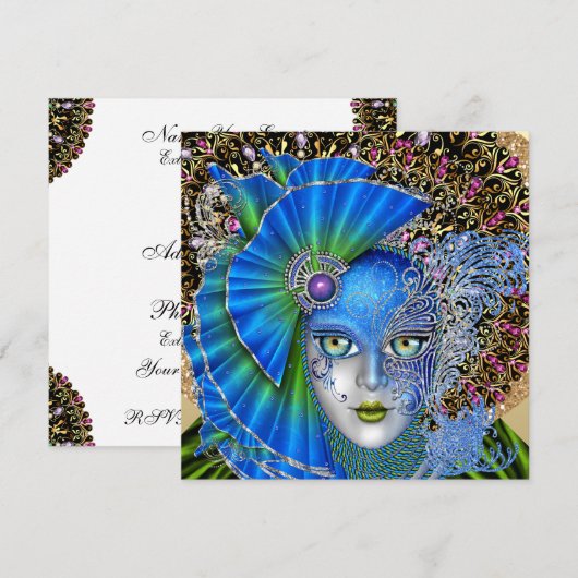 Masquerade Invitation Kaart (Voorkant / Achterkant)