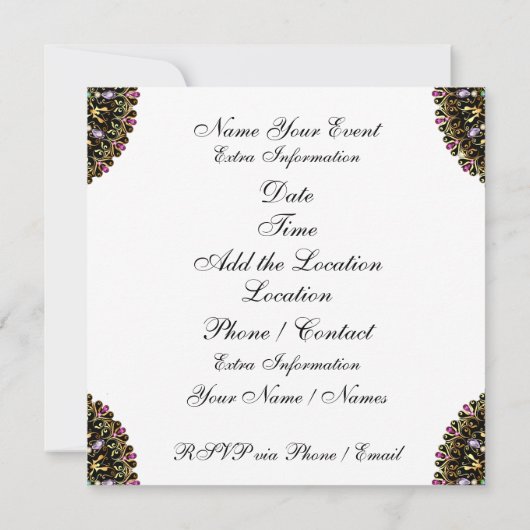 Masquerade Invitation Kaart (Achterkant)