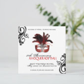 Masquerade Invitation Kaart (Staand voorkant)