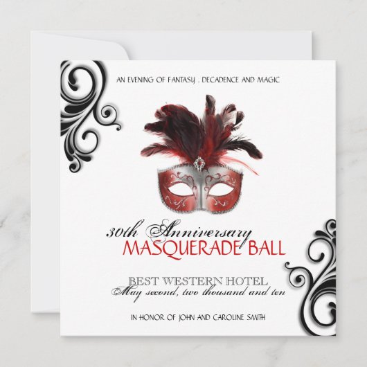 Masquerade Invitation Kaart (Voorkant)