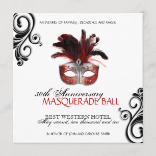 Masquerade Invitation Kaart
