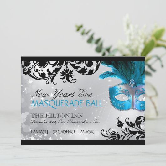 Masquerade Invitation Kaart (Staand voorkant)