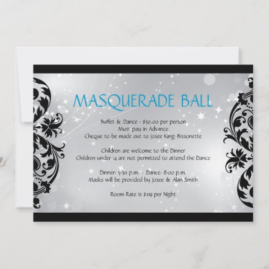 Masquerade Invitation Kaart (Achterkant)