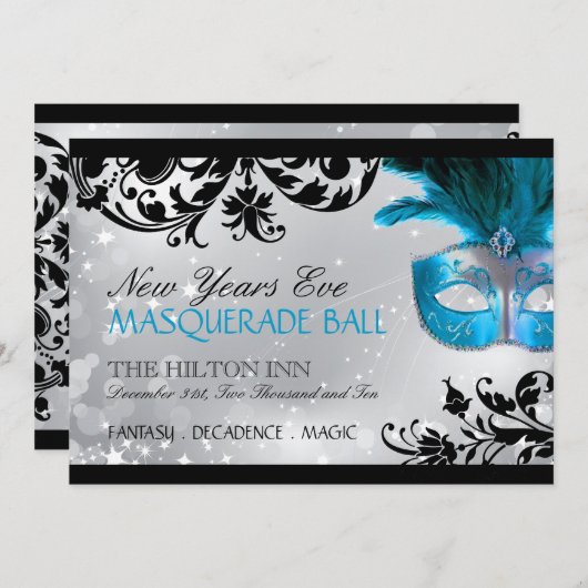 Masquerade Invitation Kaart (Voorkant / Achterkant)