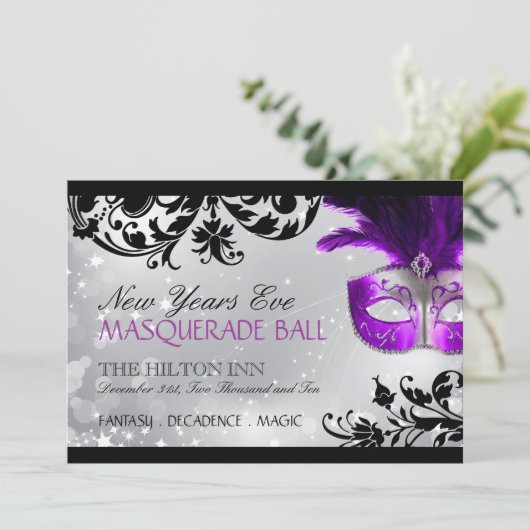 Masquerade Invitation Kaart (Staand voorkant)