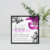 Masquerade Invitation Kaart (Staand voorkant)