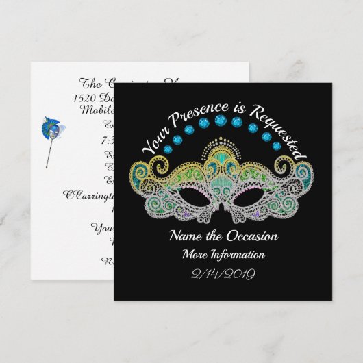 Masquerade Invitation Kaart (Voorkant / Achterkant)