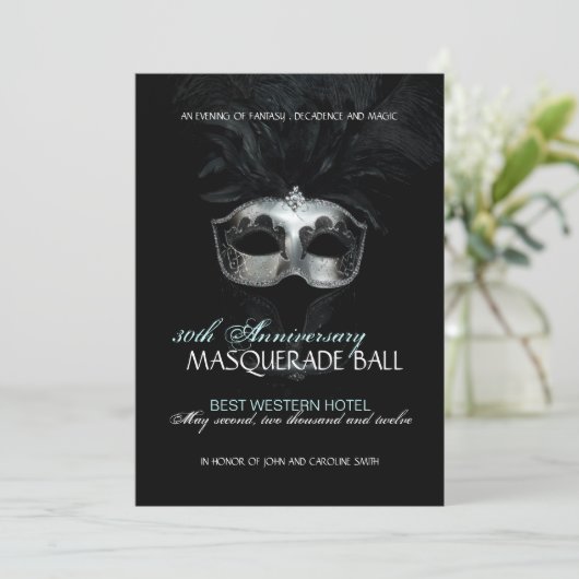 Masquerade Invitation Kaart (Staand voorkant)