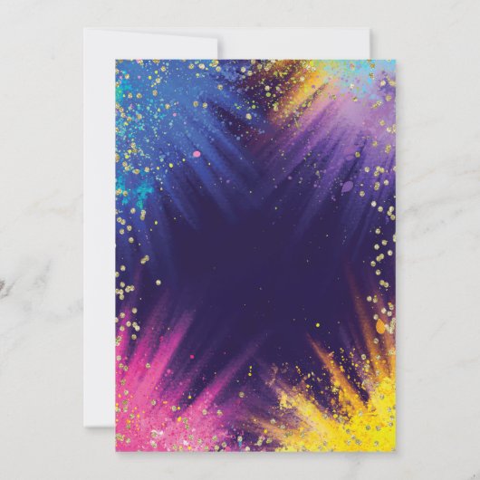 Masquerade, Kant, Verf Splash Sweet 16 Kaart (Achterkant)