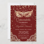 Masquerade, Lace, Diamonds Quinceañera Kaart (Voorkant)