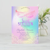 Masquerade, Lace Holographic Sweet 16 Kaart (Staand voorkant)