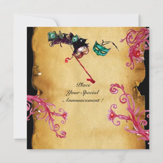 MASQUERADE MAGIC BERRIES MONOGRAM rood Kaart (Achterkant)