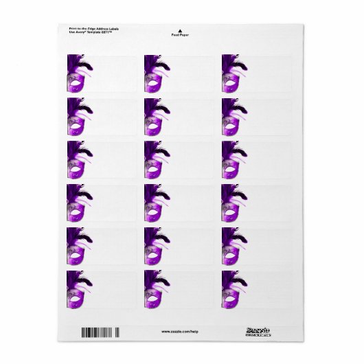 Masquerade Mailing Labels (Full Sheet)