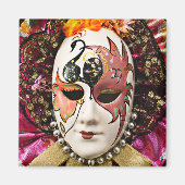 Masquerade, Mardi Gras, Carnival Masker Magneet (Voorkant)