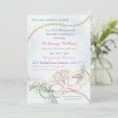 Masquerade Mardi Gras Carnival Pastel Winter Ball Kaart (Staand voorkant)