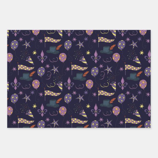 Masquerade Mardi Gras die papierbladen verpakt Inpakpapier Vel (Voorkant 3)