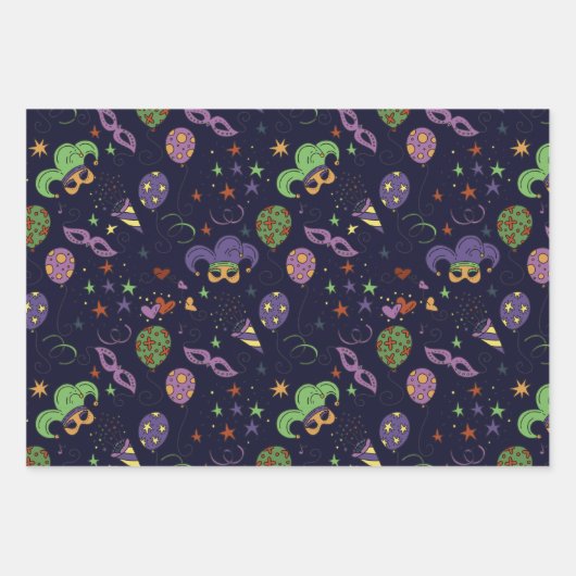 Masquerade Mardi Gras die papierbladen verpakt Inpakpapier Vel (Voorkant)