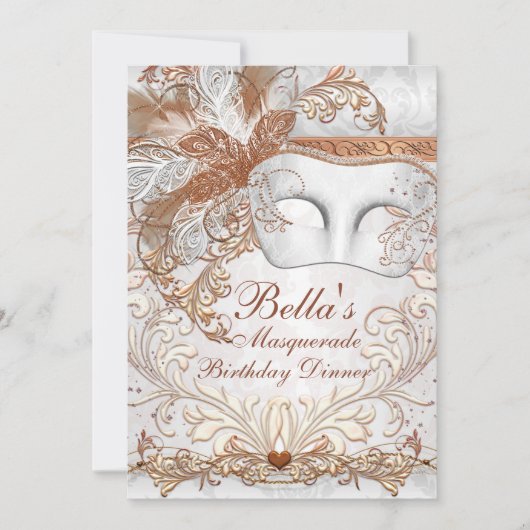Masquerade Mardi Gras Feestuitnodiging Kaart (Voorkant)