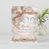 Masquerade Mardi Gras Feestuitnodiging Kaart (Staand voorkant)