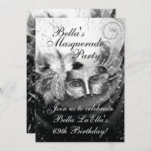 Masquerade Mardi Gras Feestuitnodiging Kaart