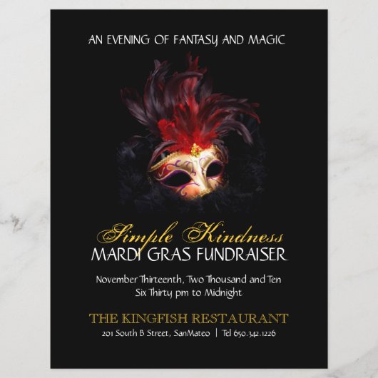 Masquerade | Mardi Gras Flyer (Voorkant)