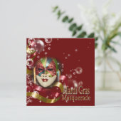 Masquerade mardi gras masker PERSONALIZE Kaart (Staand voorkant)
