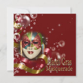 Masquerade mardi gras masker PERSONALIZE Kaart (Voorkant)