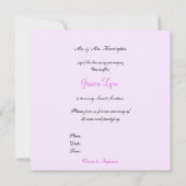 Masquerade, Mardi Gras Sweet Sixteen, Uitnodiging (Achterkant)