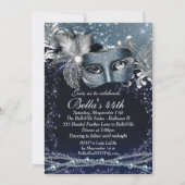 Masquerade Mardi Gras Uitnodigingen voor verjaarda (Achterkant)